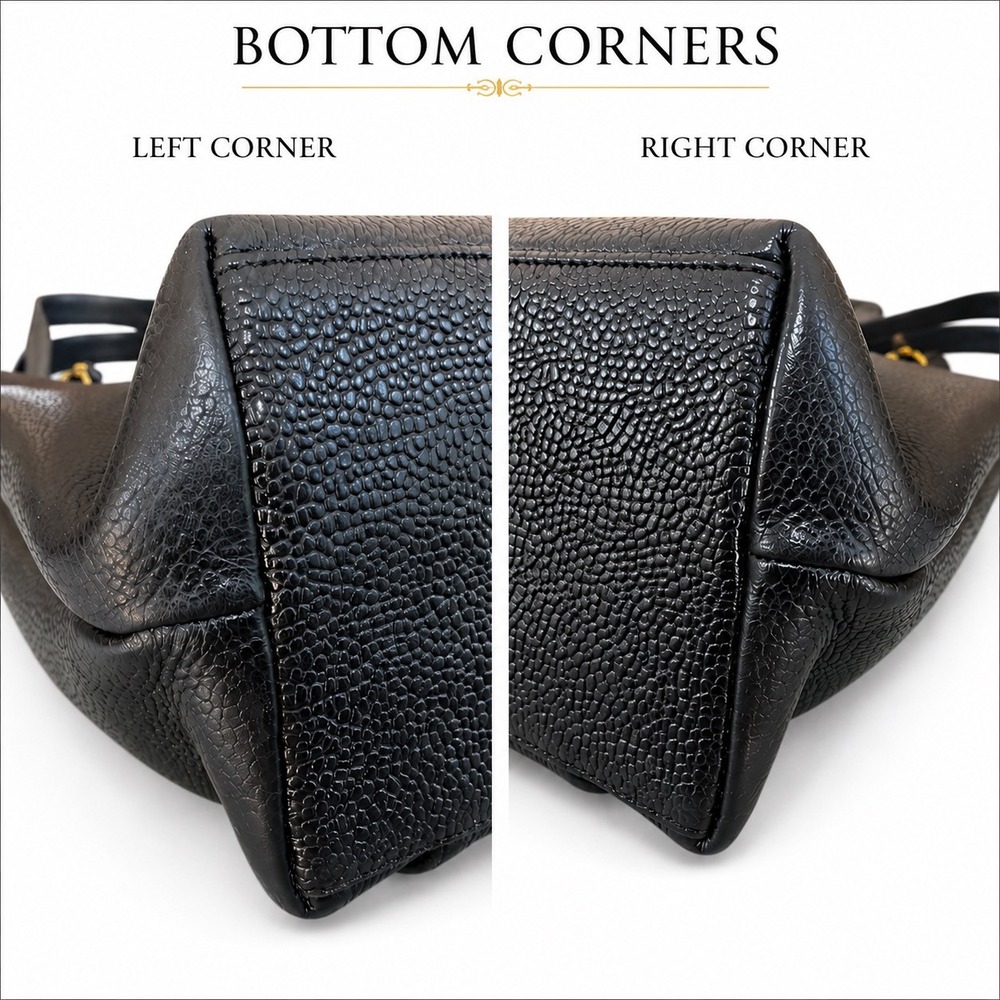 CHANEL Vintage Black Caviar Leather CC Shoulder Tote Bag Gold Hardware - Picture 7 of 15